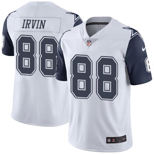 Nike Cowboys #88 Michael Irvin White Men's Stitched NFL Limited Rush Jersey - Click Image to Close
